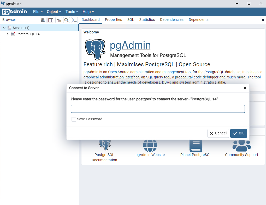 Создание пользователя базы данных через pgAdmin | Видеоинформационный  комплекс оценки и управления профессиональными рисками травматизма